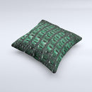 Vivid Green Crocodile Skin ink-Fuzed Decorative Throw Pillow