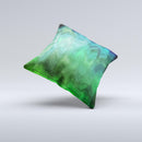 Vivid Green Sagging Painted Surface ink-Fuzed Decorative Throw Pillow