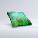 Vivid Green Sagging Painted Surface ink-Fuzed Decorative Throw Pillow
