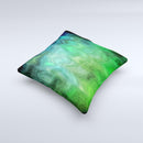 Vivid Green Sagging Painted Surface ink-Fuzed Decorative Throw Pillow