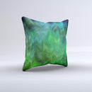 Vivid Green Sagging Painted Surface ink-Fuzed Decorative Throw Pillow