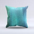 Vivid Green Watercolor Panel Ink-Fuzed Decorative Throw Pillow