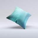 Vivid Green Watercolor Panel Ink-Fuzed Decorative Throw Pillow