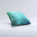 Vivid Green Watercolor Panel Ink-Fuzed Decorative Throw Pillow
