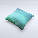 Vivid Green Watercolor Panel Ink-Fuzed Decorative Throw Pillow