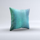 Vivid Green Watercolor Panel Ink-Fuzed Decorative Throw Pillow