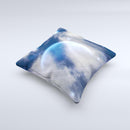 Vivid Lighted Halo Planet Ink-Fuzed Decorative Throw Pillow