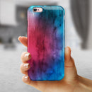 Vivid Pink 869 Absorbed Watercolor Texture iPhone 6/6s or 6/6s Plus 2-Piece Hybrid INK-Fuzed Case