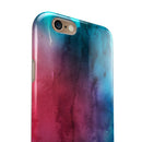 Vivid Pink 869 Absorbed Watercolor Texture iPhone 6/6s or 6/6s Plus 2-Piece Hybrid INK-Fuzed Case