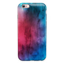 Vivid Pink 869 Absorbed Watercolor Texture iPhone 6/6s or 6/6s Plus 2-Piece Hybrid INK-Fuzed Case