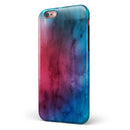 Vivid Pink 869 Absorbed Watercolor Texture iPhone 6/6s or 6/6s Plus 2-Piece Hybrid INK-Fuzed Case