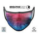 Vivid Pink 869 Absorbed Watercolor Texture - Made in USA Mouth Cover Unisex Anti-Dust Cotton Blend Reusable & Washable Face Mask with Adjustable Sizing for Adult or Child