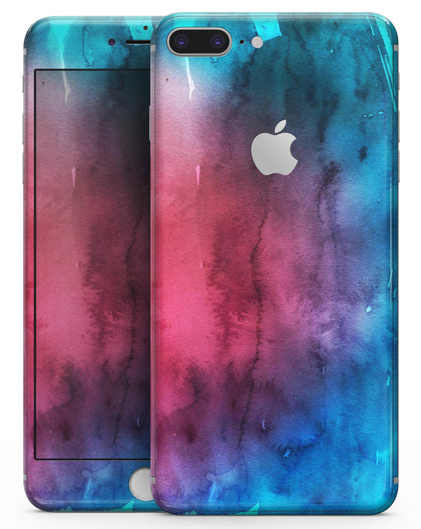 Vivid Pink 869 Absorbed Watercolor Texture - Skin-kit for the iPhone 8 or 8 Plus