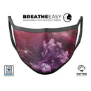 Vivid Pink Cosmic Space V1 - Made in USA Mouth Cover Unisex Anti-Dust Cotton Blend Reusable & Washable Face Mask with Adjustable Sizing for Adult or Child