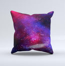 Vivid Pink Galaxy Lights Ink-Fuzed Decorative Throw Pillow