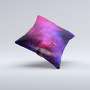 Vivid Pink Galaxy Lights Ink-Fuzed Decorative Throw Pillow
