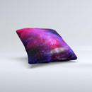 Vivid Pink Galaxy Lights Ink-Fuzed Decorative Throw Pillow