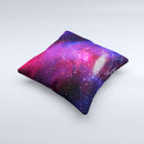 Vivid Pink Galaxy Lights Ink-Fuzed Decorative Throw Pillow