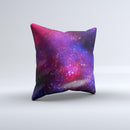 Vivid Pink Galaxy Lights Ink-Fuzed Decorative Throw Pillow