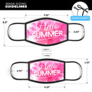 Vivid Pink Hello Summer - Made in USA Mouth Cover Unisex Anti-Dust Cotton Blend Reusable & Washable Face Mask with Adjustable Sizing for Adult or Child