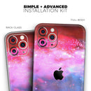 Vivid Pink and Blue Space - Protective Skin Wrap & Decal – Compatible with iPhone SE to iPhone 17 Pro Max (All Models)