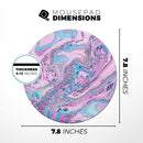 Vivid Pink and Teal Oil Mix// WaterProof Rubber Foam Backed Anti-Slip Mouse Pad for Home Work Office or Gaming Computer Desk