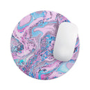 Vivid Pink and Teal Oil Mix// WaterProof Rubber Foam Backed Anti-Slip Mouse Pad for Home Work Office or Gaming Computer Desk