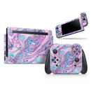 Vivid Pink and Teal Oil Mix // Skin Decal Wrap Kit for Nintendo Switch Console & Dock, Joy-Cons, Pro Controller, Lite, 3DS XL, 2DS XL, DSi, or Wii - Vinyl Skin Wrap for Nintendo Switch 2, OLED, Lite, Pro Controller, Wii & Classic Handhelds