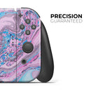 Vivid Pink and Teal Oil Mix // Skin Decal Wrap Kit for Nintendo Switch Console & Dock, Joy-Cons, Pro Controller, Lite, 3DS XL, 2DS XL, DSi, or Wii - Vinyl Skin Wrap for Nintendo Switch 2, OLED, Lite, Pro Controller, Wii & Classic Handhelds