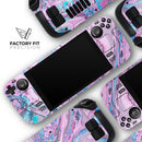 Vivid Pink and Teal Oil Mix // Full Body Skin Decal Wrap Kit for the Steam Deck handheld gaming computer