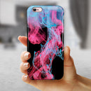 Vivid Pink and Teal liquid Cloud iPhone 6/6s or 6/6s Plus 2-Piece Hybrid INK-Fuzed Case