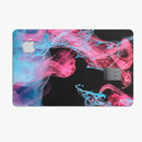 Vivid Pink and Teal liquid Cloud - Premium Protective Decal Skin-Kit for the Apple Credit Card