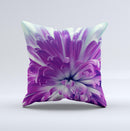 Vivid Purple Flower ink-Fuzed Decorative Throw Pillow