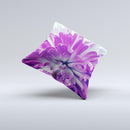 Vivid Purple Flower ink-Fuzed Decorative Throw Pillow