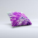 Vivid Purple Flower ink-Fuzed Decorative Throw Pillow