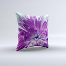 Vivid Purple Flower ink-Fuzed Decorative Throw Pillow