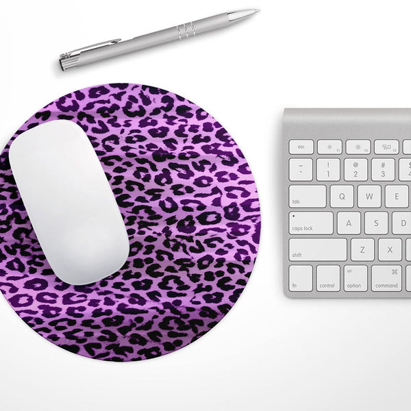 Vivid Purple Leopard Print// WaterProof Rubber Foam Backed Anti-Slip Mouse Pad for Home Work Office or Gaming Computer Desk