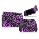 Vivid Purple Leopard Print // Skin Decal Wrap Kit for Nintendo Switch Console & Dock, Joy-Cons, Pro Controller, Lite, 3DS XL, 2DS XL, DSi, or Wii - Vinyl Skin Wrap for Nintendo Switch 2, OLED, Lite, Pro Controller, Wii & Classic Handhelds