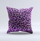 Vivid Purple Leopard Print ink-Fuzed Decorative Throw Pillow