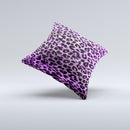 Vivid Purple Leopard Print ink-Fuzed Decorative Throw Pillow