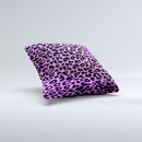 Vivid Purple Leopard Print ink-Fuzed Decorative Throw Pillow