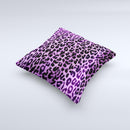 Vivid Purple Leopard Print ink-Fuzed Decorative Throw Pillow