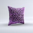 Vivid Purple Leopard Print ink-Fuzed Decorative Throw Pillow