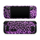 Vivid Purple Leopard Print // Full Body Skin Decal Wrap Kit for the Steam Deck handheld gaming computer
