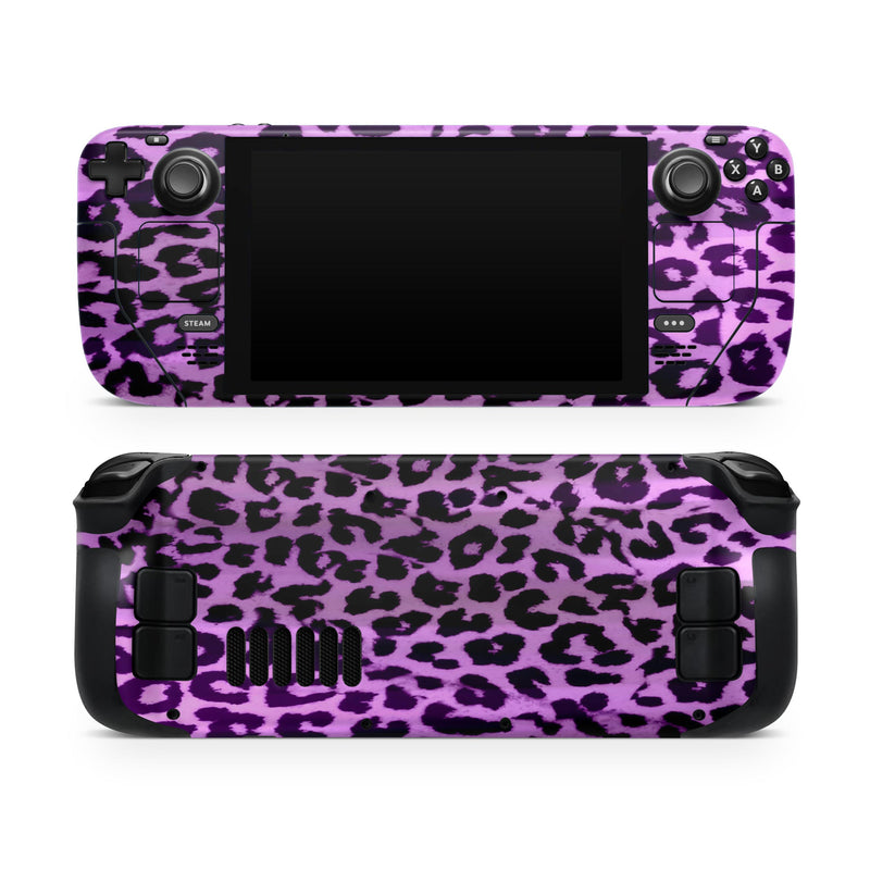 Vivid Purple Leopard Print // Full Body Skin Decal Wrap Kit for the Steam Deck handheld gaming computer