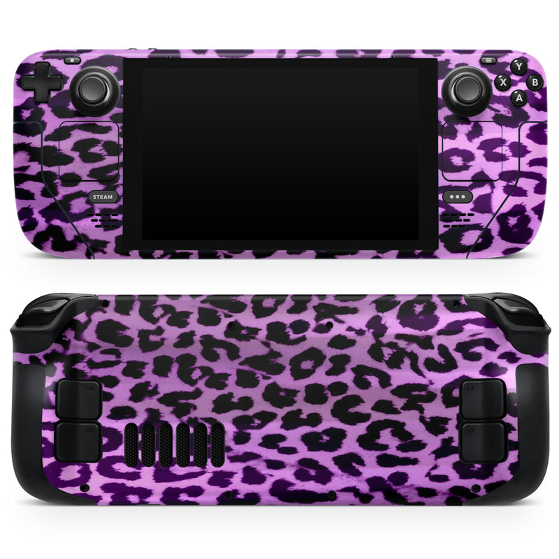 Vivid Purple Leopard Print // Full Body Skin Decal Wrap Kit for the Steam Deck handheld gaming computer