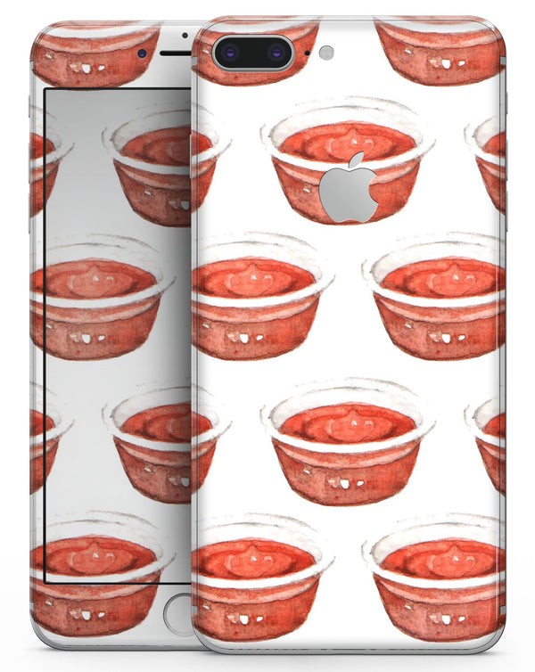 Vivid Red Ketchup Bowl - Skin-kit for the iPhone 8 or 8 Plus
