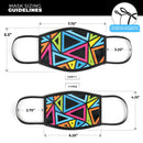 Vivid Retro Overlap - Made in USA Mouth Cover Unisex Anti-Dust Cotton Blend Reusable & Washable Face Mask with Adjustable Sizing for Adult or Child