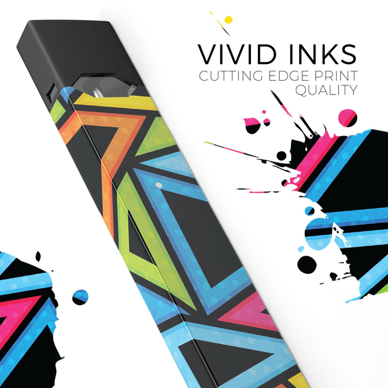 Vivid Retro Overlap - Premium Decal Protective Skin-Wrap Sticker compatible with the Juul Labs vaping device