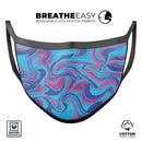 Vivid Retro Swirls - Made in USA Mouth Cover Unisex Anti-Dust Cotton Blend Reusable & Washable Face Mask with Adjustable Sizing for Adult or Child